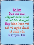 Bình luận nghệ thuật tả cảnh của nguyễn du