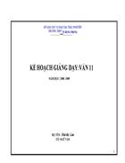 Kế hoach giảng dạy Văn 11 Ban cơ bản