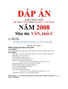 DAP AN DE thi DH CD mon VAN khoi C nam 2008