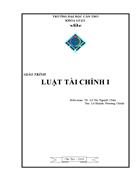 Giáo trình luật tài chính