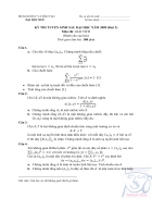 Đề thi Cao học môn Toán giải tích Đại học Huế Có đáp án 2009