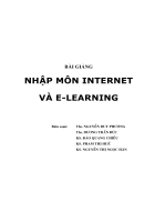 Bài giảng Nhập môn Internet và e Learing