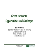 Green Networks NGN Overview 1