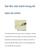 Sai lầm cần tránh trong kế toán tài chính