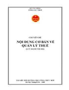 Nội dung cơ bản về quản lý thuế Tài liệu bồi dưỡng cho công chức mới