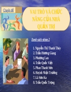 Vai trò và chức năng của nhà quản trị học