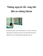 Những nguyên tắc vàng khi đầu tư chứng khoán