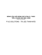 Bảng câu hỏi đánh giá hệ thống quản lý chất lượng theo tiêu chuẩn ISO 9001 2008