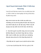 Lập kế hoạch kinh doanh Phần 5 Chiến lược Marketing