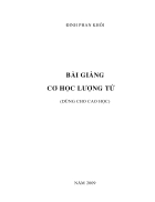 Bài giảng cơ học lượng tử dành cho người thi và học cao học vật lý rất hay