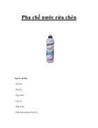 Pha chế nước rửa chén