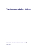 BÁO CÁO VỀ KHÁCH SẠN TRONG NGÀNH DU LỊCH Travel Accommodation