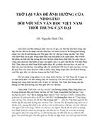 Ảnh hưởng của nho giáo đối với nền văn học việt nam thời trung cận đại GS Nguyễn Đình Chú