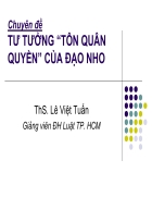 Tư tưởng Tôn Quân Quyền của đạo Nho