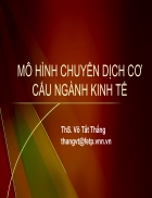 Tài liệu kinh tế phát triển Mô hình chuyển dịch cơ cấu ngành kinh tế