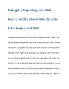 Ban giai phap nang cao chat luong va day nhanh tien do cuoc kiem toan cua kiem toan nha nuoc