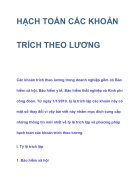 Hạch toán các khoản trích theo lương