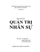 Bài giảng quản trị nhân sự 1