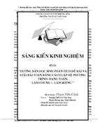 Hướng dẫn học sinh phân tích đề bài và giải bài toán bằng cách lập hệ phương trình dạng làm chung làm riêng