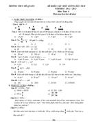 Đề thi và đáp án khảo sát chất lượng môn toán năm học 2011 2012