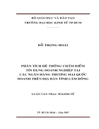 Phân tích hệ thống chấm điểm tín dụng doanh nghiệp tại các ngân hàng thương mại quốc doanh trên địa bàn tỉnh lâm đồng