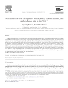 Twin deficit or twin divergence Fiscal policy current account and real exchange rate in the U S