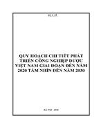 Quy hoạch chi tiết phát triển công nghiệp dược việt nam giai đoạn đến năm 2020 tầm nhìn đến năm 2030