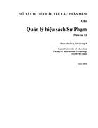 MÔ TẢ CHI TIẾT CÁC YÊU CẦU PHẦN MỀM Cho Quản lý hiệu sách Sư Phạm