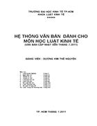 Hệ thống văn bản dành cho môn học luật kinh tế word