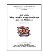 Kinh nghiệm Nâng cao chất lượng cho đội ngũ giáo viên Mầm non