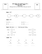 Đề kiểm tra giữa kỳ lớp 1