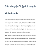 Câu chuyện Lập kế hoạch kinh doanh