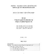 Công tác quản trị nhân lực tại công ty cổ phần Nguyễn An