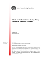 Effects of the Quantitative Easing Policy A Survey of Empirical Analyses Anh huong cua chinh sach noi long dinh luong Dieu tra phan tich thuc nghiem