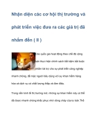 Nhận diện các cơ hội thị trường