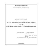 Hiệp định thương mại việt mỹ với vấn đề xuất khẩu hàng hoá của việt nam sang mỹ