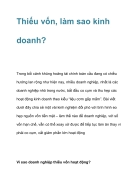 Thieu von lam sao kinh doanh