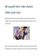 Bí quyết làm việc được hiệu quả cao