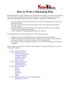 How to Write a Marketing Plan