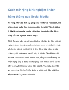 Cách mở rộng kinh nghiệm khách hàng thông qua Social Media