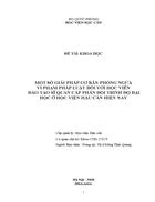 Mot so giai phap co ban phong ngua vi pham phap luat doi voi hoc vien dao tao si quan cap phan doi trinh do dai hoc o Hoc vien Hau can hien nay