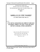 Ứng dụng GIS đánh giá thích nghi đất đai phát triển cây dâu tằm Trần Xuân Thành ĐHKHXH NV Khoa Địa Lý