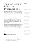 Tips for Giving Effective Presentation