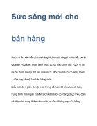 Sức sống mới cho bán hàng