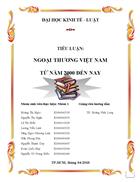 Ngoại thương việt nam từ năm 2000 đến nay