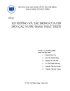 Xu hướng và tác động của FDI đến các nước đang phát triển