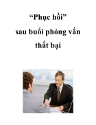 Phục hồi sau buổi phỏng vấn thất bại