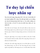 Tư duy lại chiến lược nhân sự