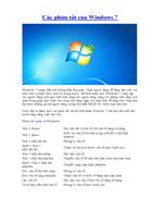 Các phím tắt của Windows 7
