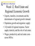 Real Estate and Regional Economic Growth